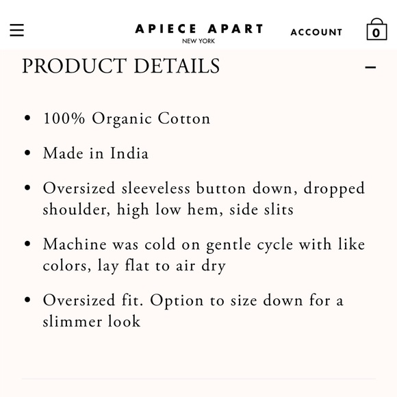 NWT Apiece Apart Apia Tunic in Cream - Picture 5 of 6